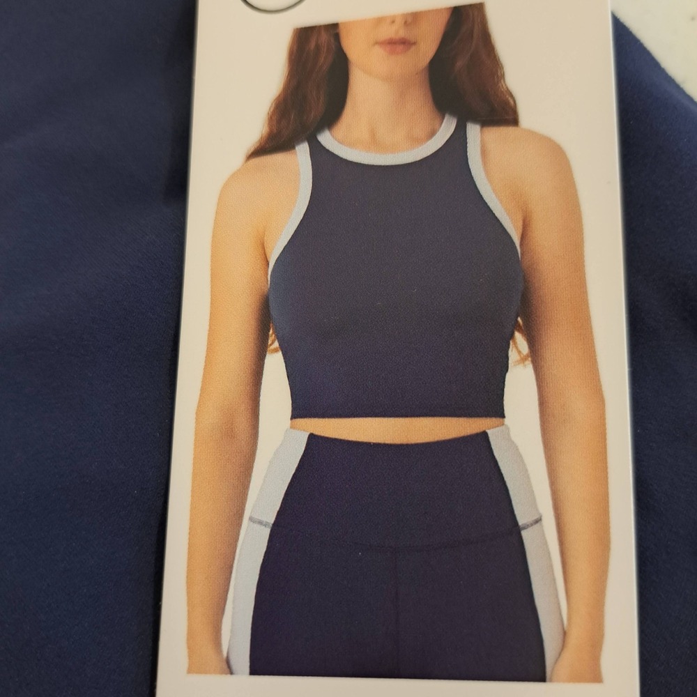 Hurley Womens Active Tank M Navy NWT High Neck Shelf Bra Racerback 1855-252